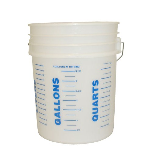 5 Gallon Measuring Bucket w/Measurements Imprinted Translucent Lot of 5