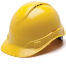 Pyramex Ridgeline Vented Yellow Hard Hat 4 Point Ratchet Suspension