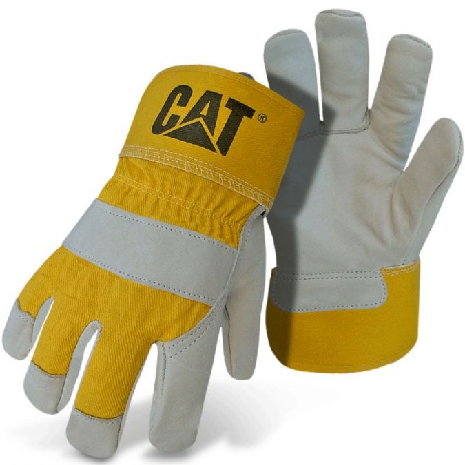 Caterpillar Cat Premium Split Leather Work Gloves Large eBay