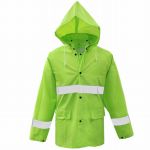 Boss 35mm Lined PVC Rain Jacket High Vis Green