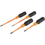 Klein Tool 4-Piece Slim-Tip Insulated Screwdriver Set Phillips, Cabinet and Square Tips
