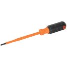 Klein Tool 1000V Insulated Screwdriver 3/16-Inch Cabinet Tip 6-Inch Shank w/ Tether Hole