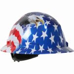 Protective Industrial Class E American Eagle Full Brim Hard Hat 4 Point Ratchet Suspension