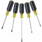 Klein Tool 5-Piece Slotted, Phillips and Square Screwdriver Set