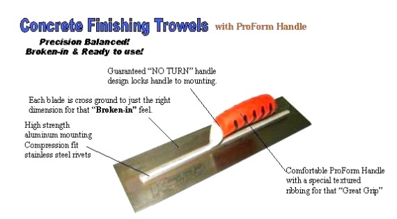Masonry trowel and parts : Kraft tool concrete finishing trowel quot ebay