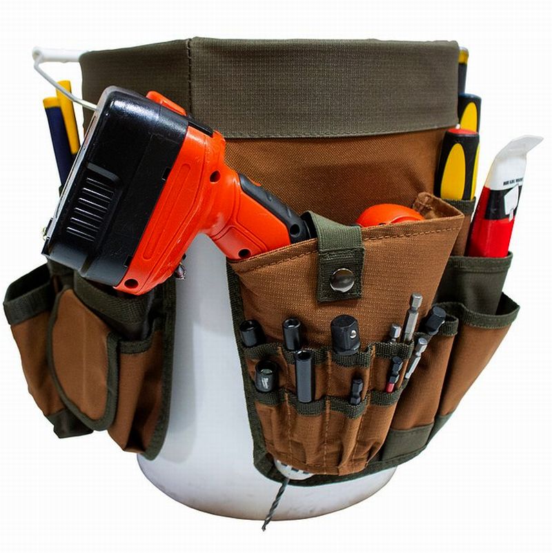 Craftsman 56 Pocket Bucket Bag Organizer Storage Portable Tools Stationery 