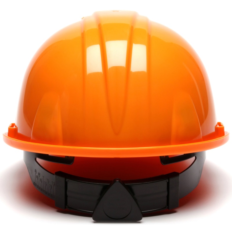 Pyramex Orange Hard Hat 6 Point Ratchet Suspension