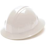 Pyramex White Full Brim Hard Hat 6 Point Ratchet Suspension