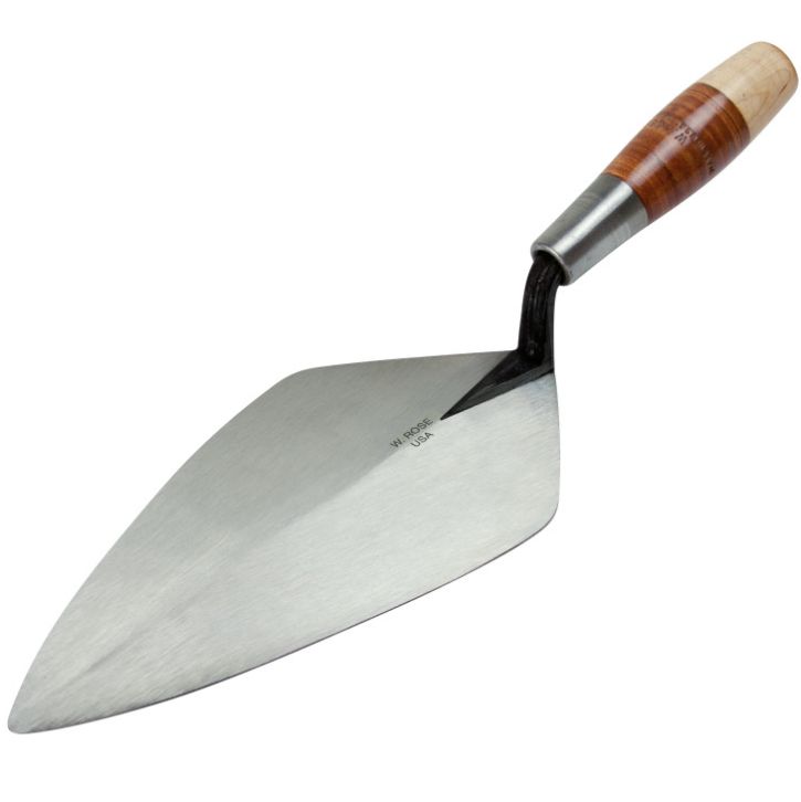 W.Rose 10” Wide London Brick Trowel with Leather Handle 