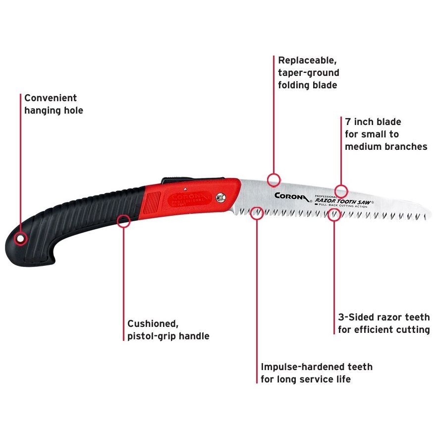 Corona Clipper Razor Tooth Folding 10-Inch Pruning Saw 