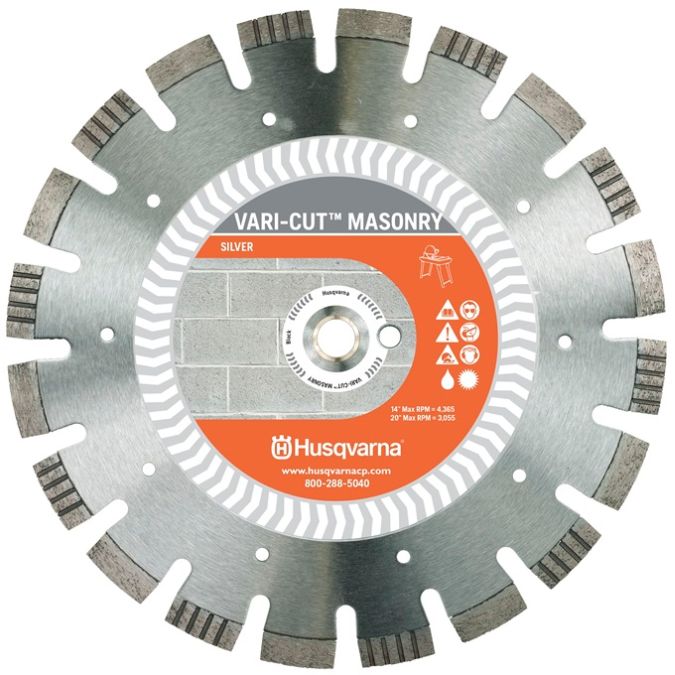 Husqvarna VH5 General Purpose Cured Concrete Brick Diamond Saw Blade 12” x .118" 