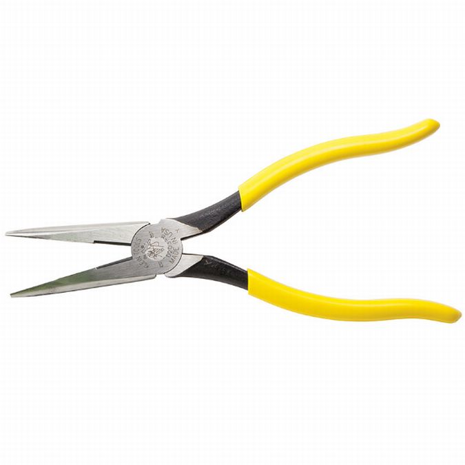 Klein Long-Nose Pliers 8 Side-Cutting+Skinning, Heavy-Duty - 1,000 V