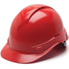 Pyramex Ridgeline Vented Red Hard Hat 4 Point Ratchet Suspension