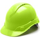 Pyramex Ridgeline Vented Hi Vis Green Hard Hat 4 Point Ratchet Suspension