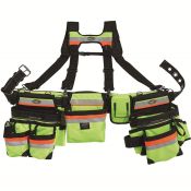 Bucket Boss Hi-Vis Tool Belt Rig with Suspenders