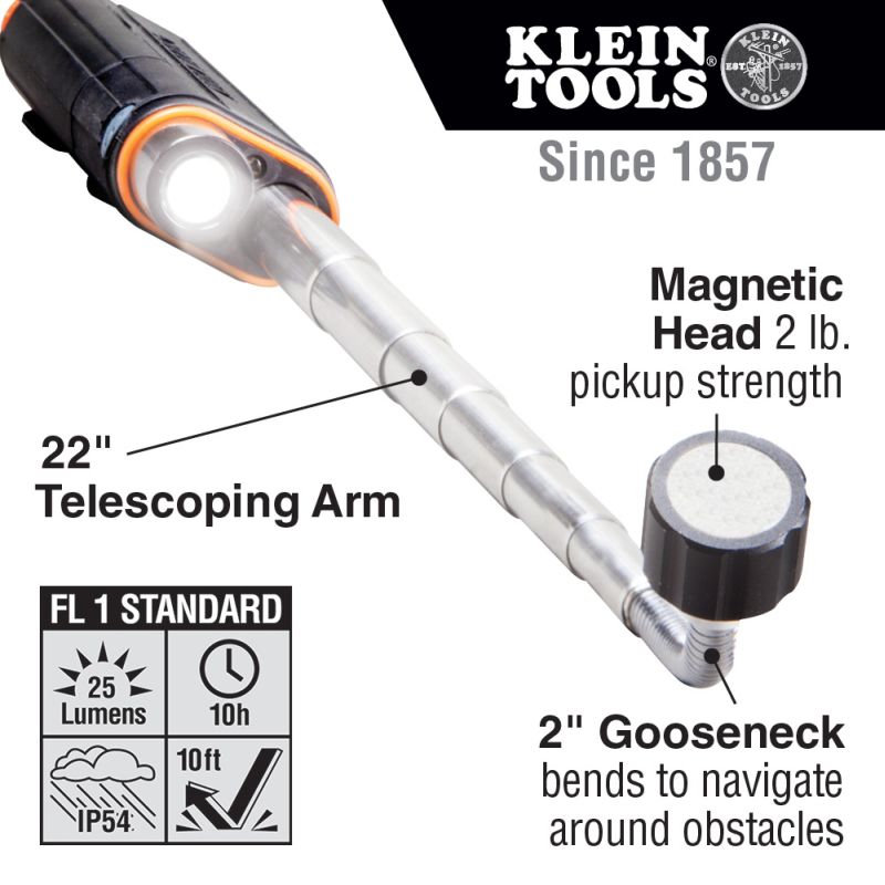 Telescopic LED Pickup Tool – 80cm/30" Long – Magnetic With 2.5kg Lift – Garage Torch