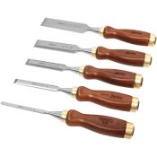 Stanley 5 Piece Bailey Wood Chisel Set with Leather Pouch