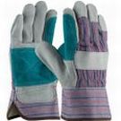 Protective Industrial Select Grade Double Palm Split Leather Work Gloves Large
