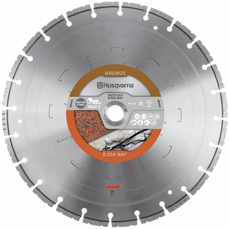 Husqvarna K1 Pace Battery Power Cutter S35 14-inch Segmented Diamond Blade  General Purpose