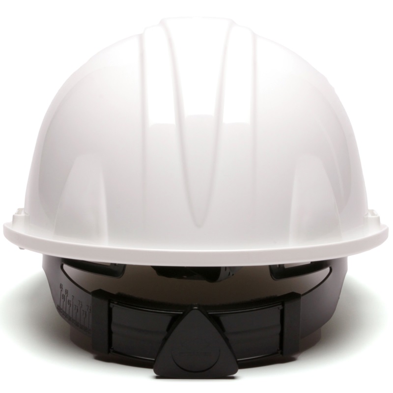 Pyramex White Hard Hat 6 Point Ratchet Suspension